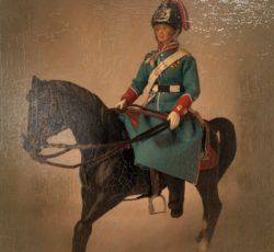 REINA VICTORIA EUGENIA EN UNIFORME DE CABALLERÍA A CABALLO. MADELMAN CUSTOM